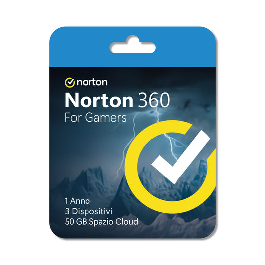 Norton 360 For Gamers 2026 - Antivirus 3 Dispositivi - 50GB Cloud - Licenza 1 Anno
