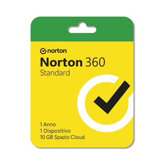 Norton 360 Standard 2026 - Antivirus 1 Dispositivo - 10GB Cloud - Licenza 1 Anno